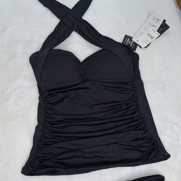 La Blanca Island Goddess Convertible Bandini Tankini Top & Shirred Banded Bottom - Picture 15 of 16